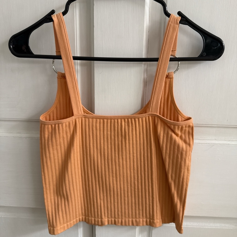Orange Ribbed Tank Top - Picture 2 of 2